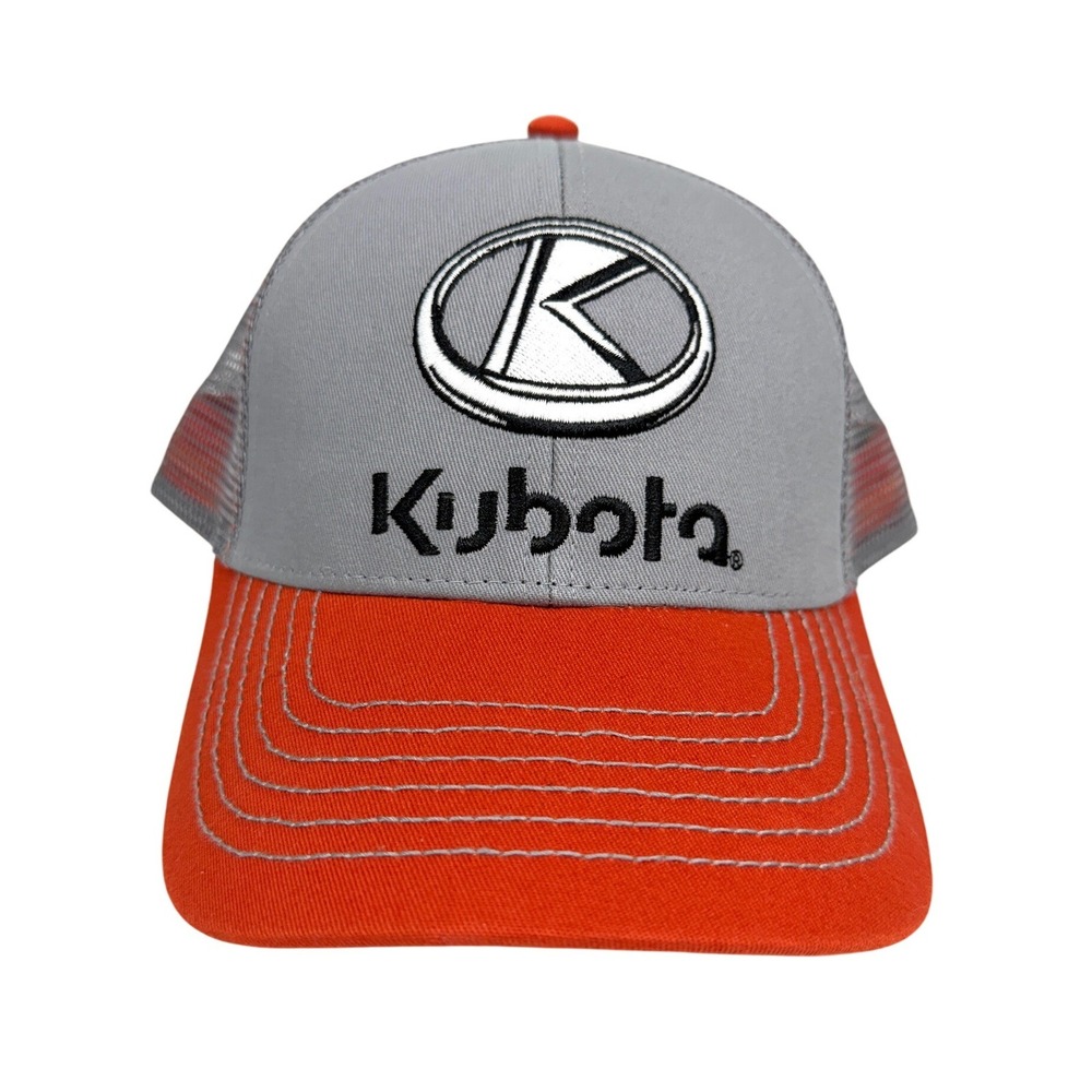 Kubota Orange Gray Mesh Trucker Hat K Products Headwear Men One Size